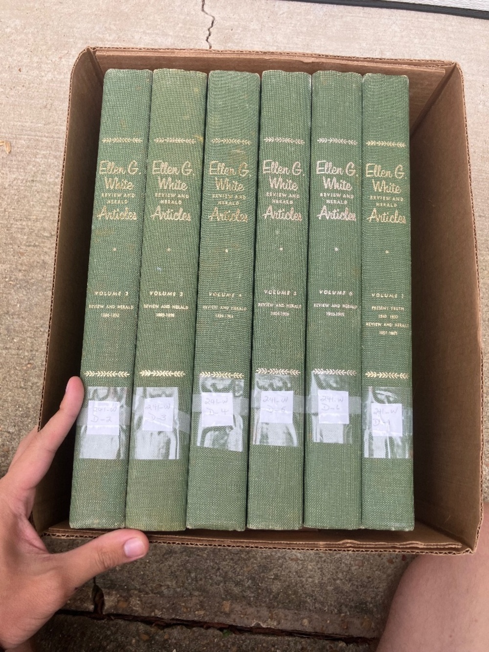 Ellen G. White - Present Truth and Review and Herald Articles Vols. 1-6 Set RARE
